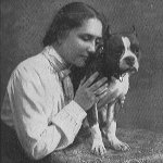 Helen Keller and dog