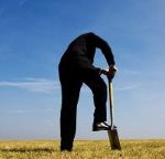 man digging